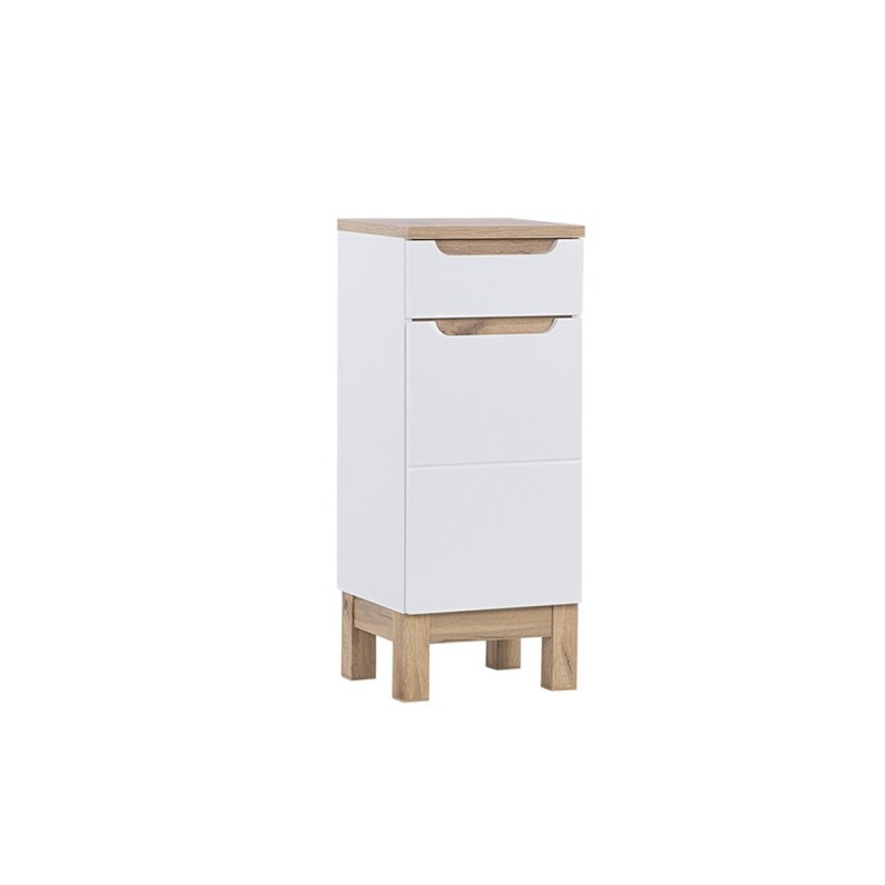 Dulap lateral Bali White, MDF, PAL melaminat, alb, 1 usa, 1 sertar, L.35 cm, BALI WHITE 810 FSC