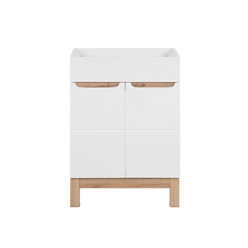 Dulap lavoar Bali White, MDF, PAL melaminat, alb, 2 usi, L.60 cm, BALI WHITE 820 -60 CM FSC