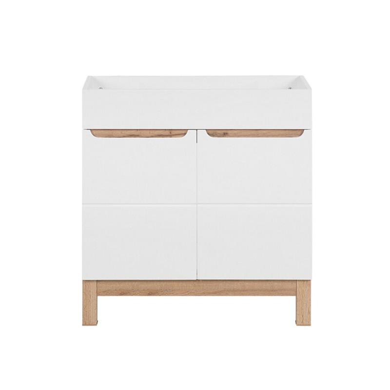 Dulap lavoar Bali White, MDF, PAL melaminat, alb, 2 usi, L.80 cm, BALI WHITE 821 -80 CM FSC