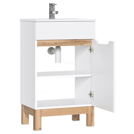 Dulap lavoar Bali White, MDF, PAL melaminat, alb, 1 usa, L.50 cm, BALI WHITE 824 -50 CM FSC