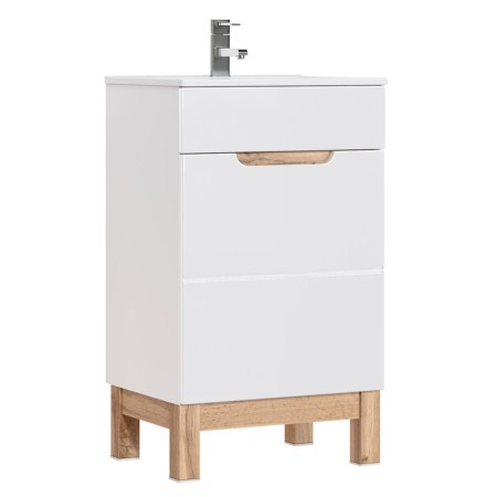 Dulap lavoar Bali White, MDF, PAL melaminat, alb, 1 usa, L.50 cm, BALI WHITE 824 -50 CM FSC