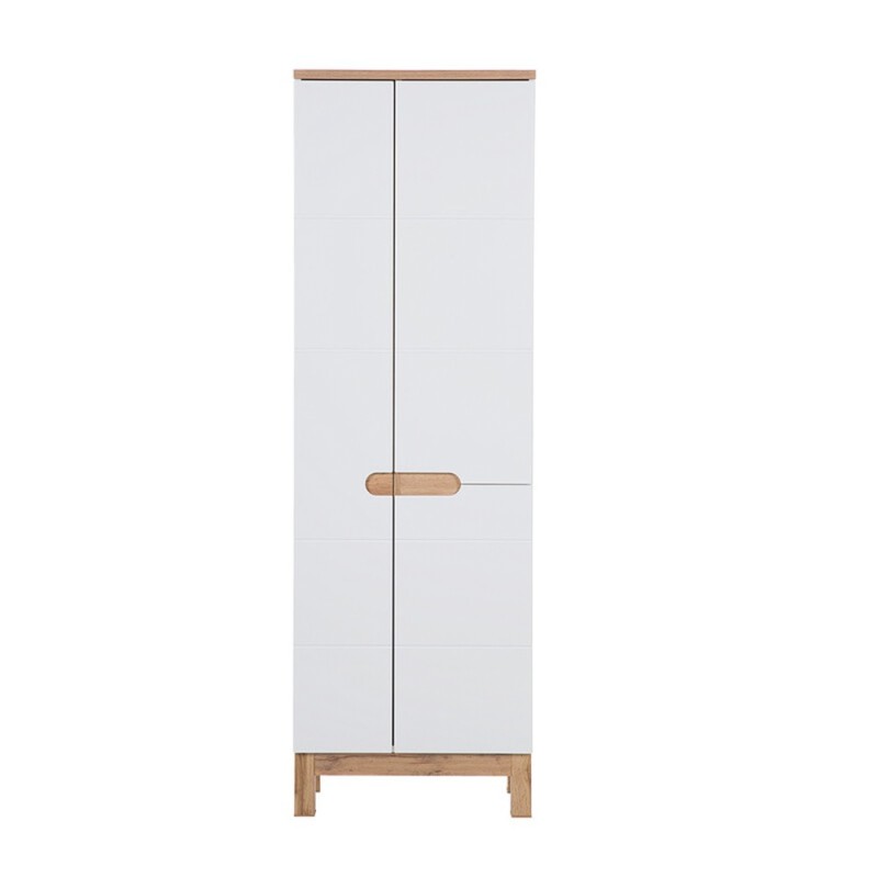 Dulap inalt Bali White, MDF, PAL melaminat, alb, 3 usi, H.187 cm, BALI WHITE 900 FSC