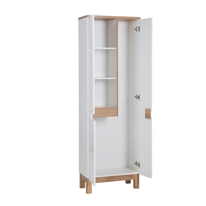 Dulap inalt Bali White, MDF, PAL melaminat, alb, 3 usi, H.187 cm, BALI WHITE 900 FSC