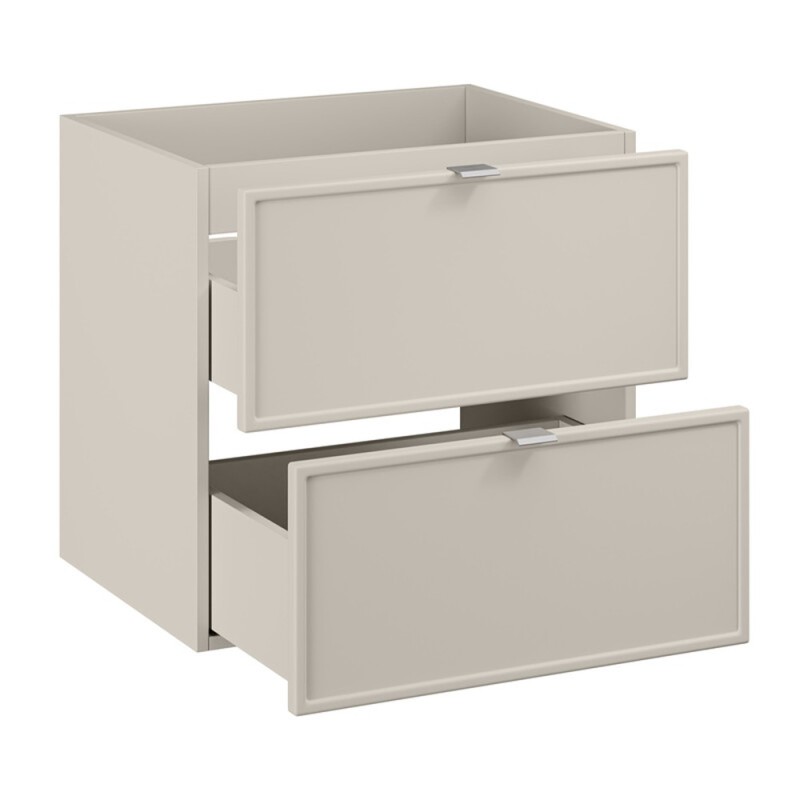 Dulap lavoar Bella Cashmere, MDF, PAL melaminat, cashmir mat, 2 sertare, L.60 cm, BELLA CASHMERE 82-60-46-2S