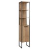 Dulap inalt Brooklin, PAL melaminat, metal, stejar auriu, H.185 cm, BROOKLIN 800 FSC