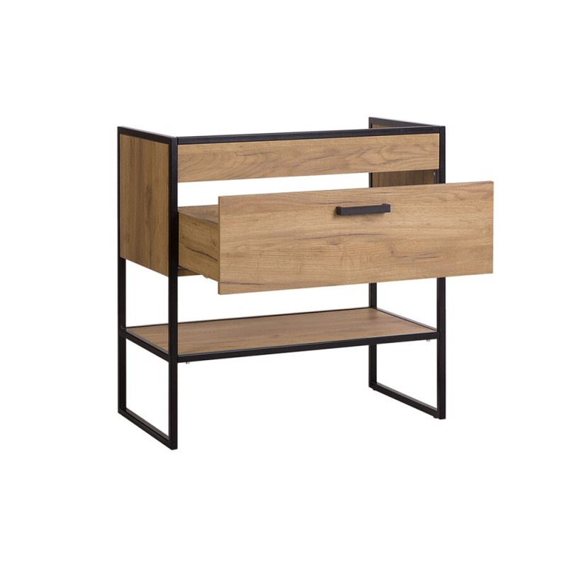 Dulap lavoar Brooklin, PAL melaminat, metal, stejar auriu, 1 sertar, L.80 cm, BROOKLIN 821 FSC