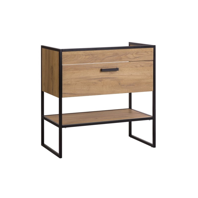 Dulap lavoar Brooklin, PAL melaminat, metal, stejar auriu, 1 sertar, L.80 cm, BROOKLIN 821 FSC