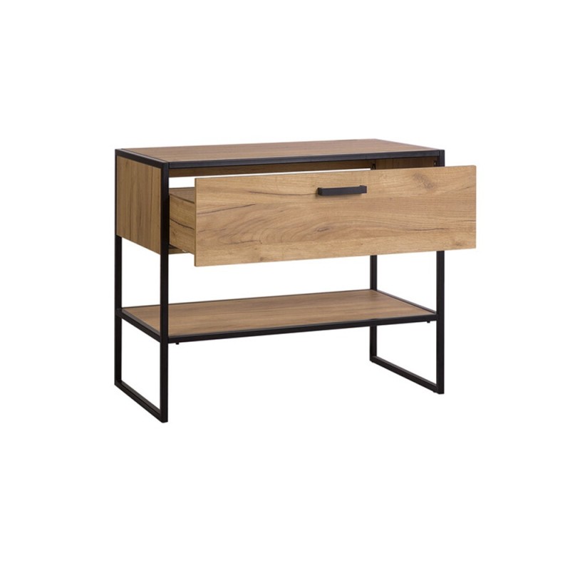 Dulap lavoar Brooklin, PAL melaminat, metal, stejar auriu, 1 sertar, L.90 cm, BROOKLIN 827 UN FSC