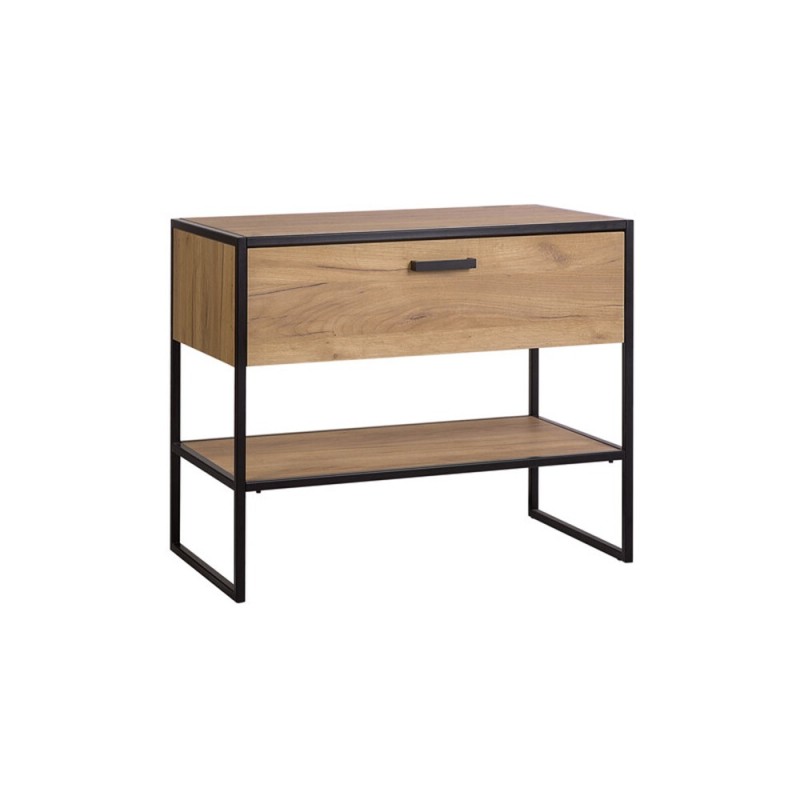 Dulap lavoar Brooklin, PAL melaminat, metal, stejar auriu, 1 sertar, L.90 cm, BROOKLIN 827 UN FSC