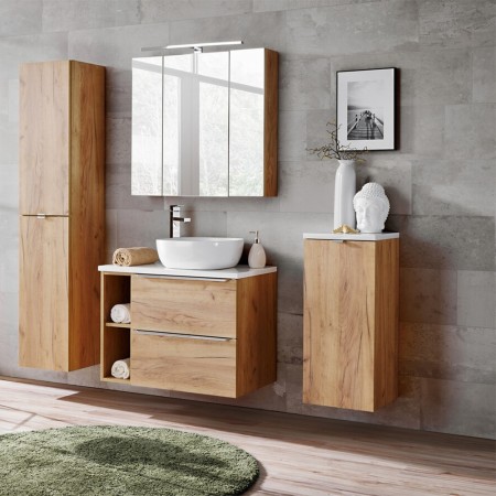 Dulap inalt Capri Oak, PAL melaminat, stejar auriu, 2 usi, H.170 cm, CAPRI OAK 800A FSC