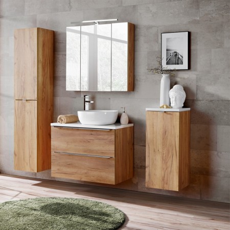 Dulap lavoar Capri Oak, Pal melaminat, stejar auriu, 1 sertar, L.80 cm, CAPRI OAK 821A FSC