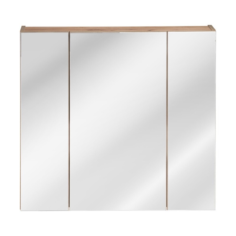 Dulap cu oglinda Capri Oak, Pal melaminat, stejar auriu, 3 usi, L.80 cm, CAPRI OAK 843A FSC
