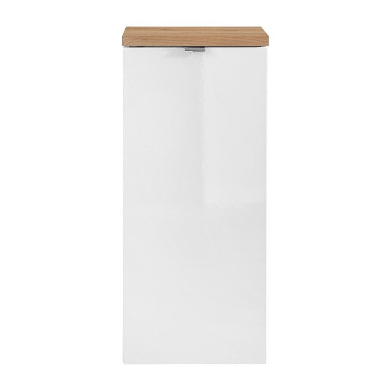Dulap lateral Capri White, MDF, PAL melaminat, alb mat/stejar auriu, 1 usa, L.35 cm, CAPRI WHITE 811B FSC