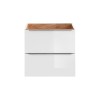 Dulap lavoar Capri White, MDF, folie PVC, alb mat/stejar auriu, 2 sertare, L.60 cm, CAPRI WHITE 820B FSC