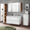 Dulap lavoar Capri White, MDF, folie PVC, alb mat/stejar auriu, 2 sertare, L.60 cm, CAPRI WHITE 820B FSC