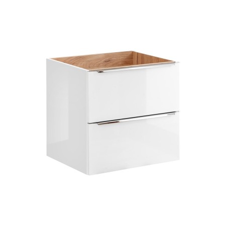 Dulap lavoar Capri White, MDF, folie PVC, alb mat/stejar auriu, 2 sertare, L.60 cm, CAPRI WHITE 820B FSC