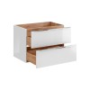 Dulap lavoar Capri White, MDF, folie PVC, alb mat/stejar auriu, 2 sertare, L.80 cm, CAPRI WHITE 821B FSC