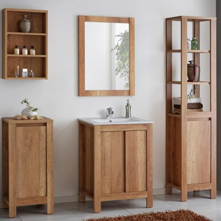 Dulap lavoar Classic Oak, PAL melaminat, stejar, 2 usi, L.60 cm, CLASSIC OAK 820 -60CM FSC