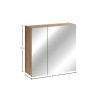 Dulap cu oglinda suspendat Nova Coast Evoke, MDF, PAL melaminat, stejar evoke, 2 usi, L.60 cm, COAST EVOKE UN 84-60-2D