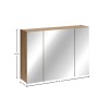Dulap cu oglinda suspendat Nova Coast Evoke, MDF, PAL melaminat, stejar evoke, 3 usi, L.80 cm, COAST EVOKE UN 84-80-3D