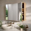 Dulap cu oglinda suspendat Nova Coast Evoke, MDF, PAL melaminat, stejar evoke, 3 usi, L.80 cm, COAST EVOKE UN 84-80-3D
