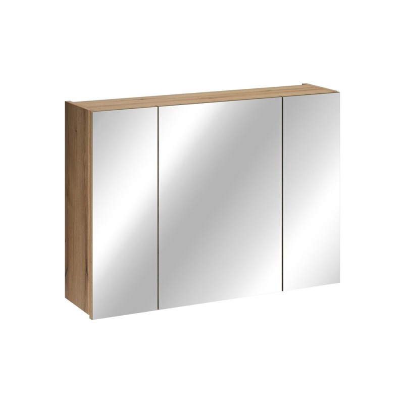 Dulap cu oglinda suspendat Nova Coast Evoke, MDF, PAL melaminat, stejar evoke, 3 usi, L.80 cm, COAST EVOKE UN 84-80-3D