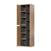 Dulap inalt Devon, PAL melaminat, stejar shetland/grafit, 2 usi, H.170 cm, DEVON 801 FSC
