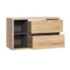 Dulap lavoar Devon, PAL melaminat, stejar shetland/grafit, 2 sertare, L.100 cm, DEVON 823 -100 CM FSC