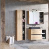 Dulap lavoar Devon, PAL melaminat, stejar shetland/grafit, 2 sertare, L.100 cm, DEVON 823 -100 CM FSC