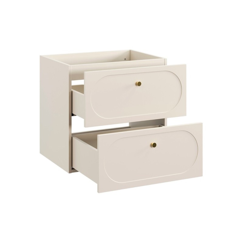 Dulap lavoar Donna Sand, MDF, PAL melaminat, bej nisipiu, 2 sertare, L.60 cm, DONNA SAND 82-60-46-2S