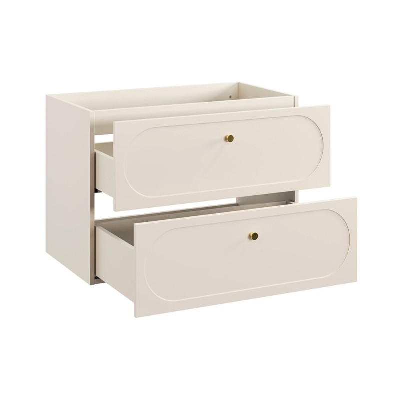 Dulap lavoar Donna Sand, MDF, PAL melaminat, bej nisipiu, 2 sertare, L.80 cm, DONNA SAND 82-80-46-2S