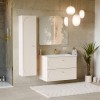 Dulap lavoar Donna Sand, MDF, PAL melaminat, bej nisipiu, 2 sertare, L.80 cm, DONNA SAND 82-80-46-2S