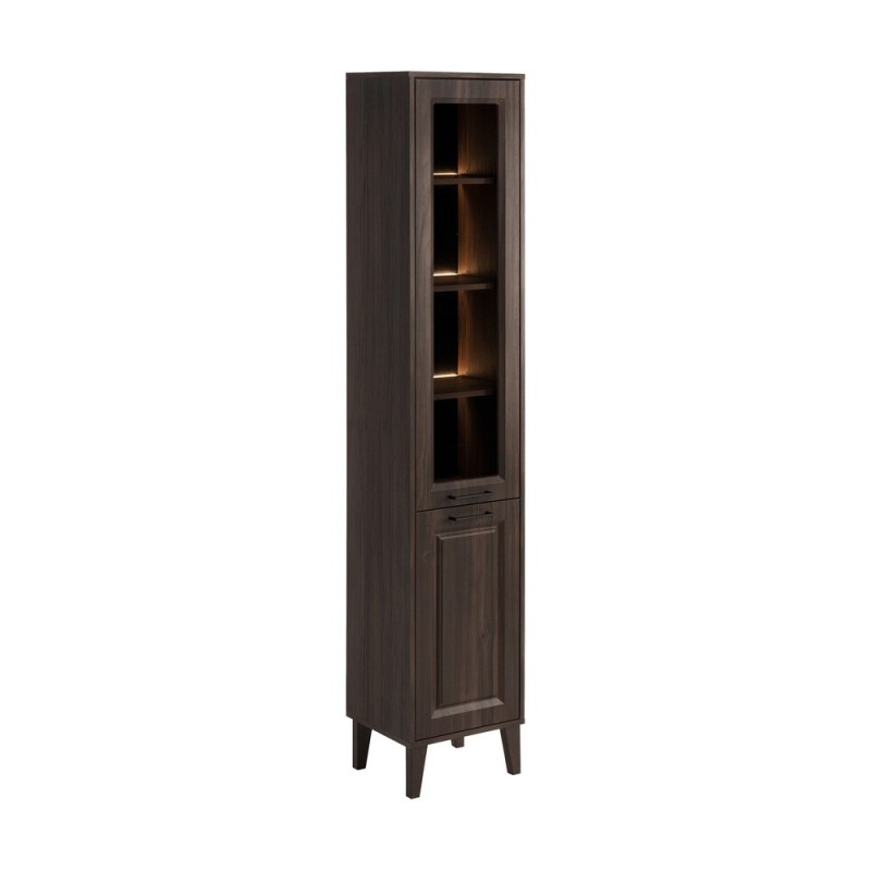 Dulap inalt Dorothy Ristretto, MDF, PAL melaminat, stejar ristretto, 2 usi, H.205 cm, DOROTHY RISTRETTO 80-40-2D