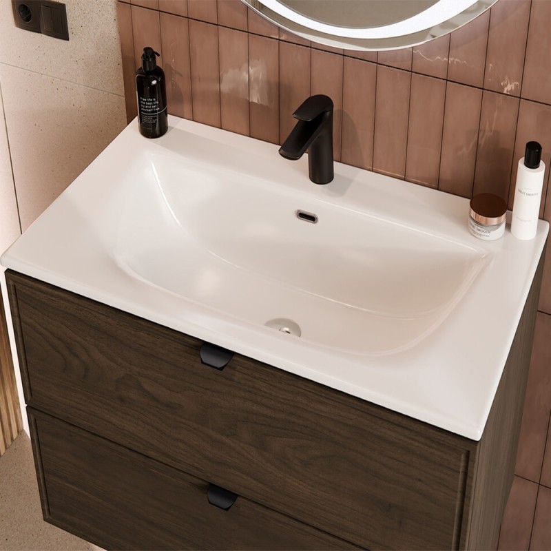 Lavoar baie Comad Sky 80, ceramica, alb lucios, L.80 cm, SKY 80/DP-8099