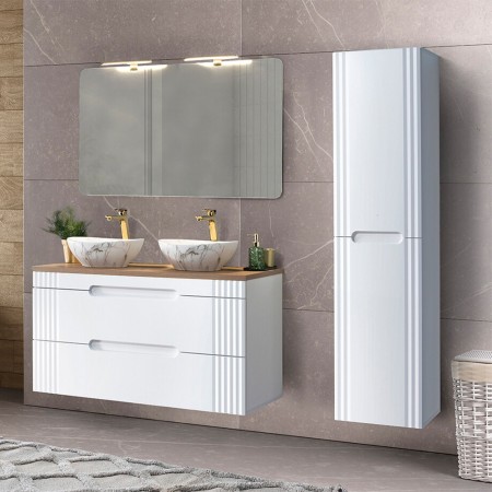 Dulap inalt Fiji White, MDF, PAL melaminat, alb, 2 usi, H.166 cm, FIJI WHITE 80-01-D-2D