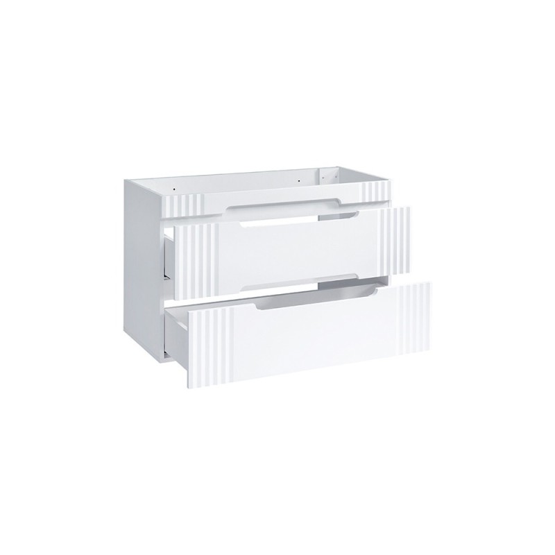 Dulap lavoar Fiji White, MDF, PAL melaminat, alb, 2 sertare, L.100 cm, FIJI WHITE 82-100-D-2S