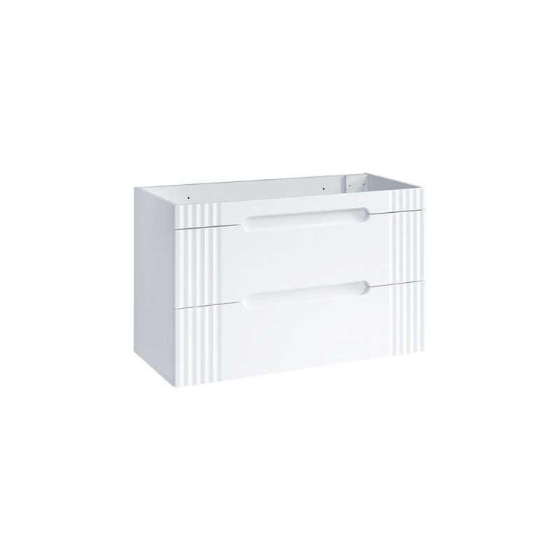Dulap lavoar Fiji White, MDF, PAL melaminat, alb, 2 sertare, L.100 cm, FIJI WHITE 82-100-D-2S