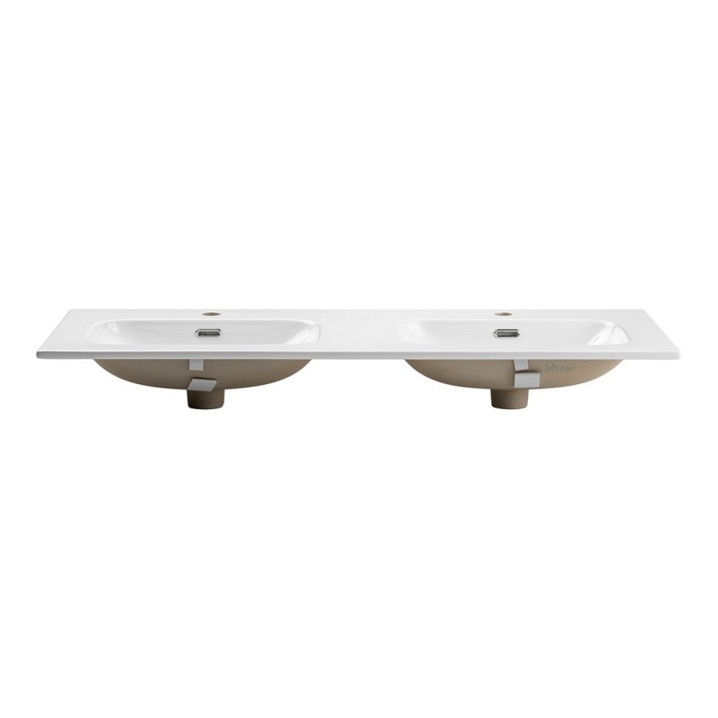 Lavoar baie cu doua cuve Comad Fly, ceramica, alb lucios, L.121 cm, FLY 120D DP ( E-8073-120D )