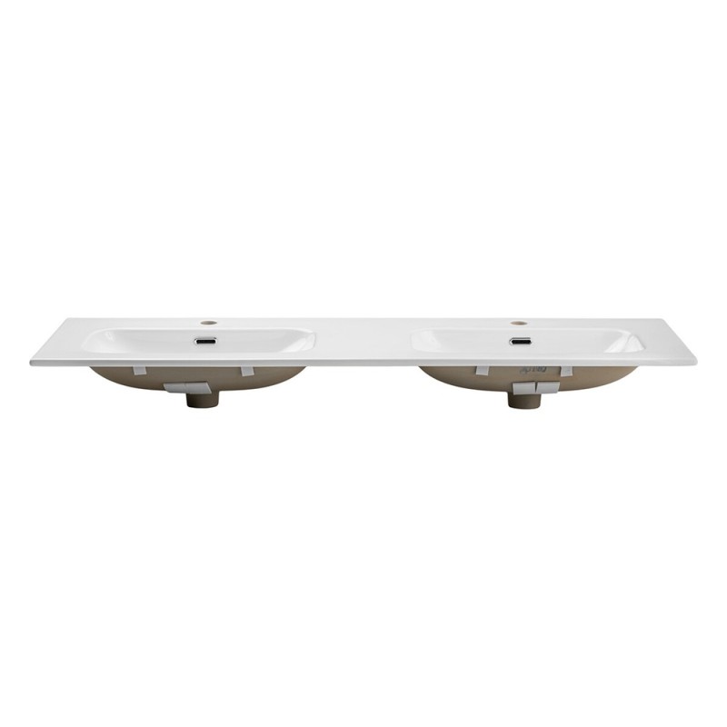 Lavoar cu 2 cuve Fly, ceramica, alb lucios, L.140 cm, FLY 140D DP ( E-8073-140D )
