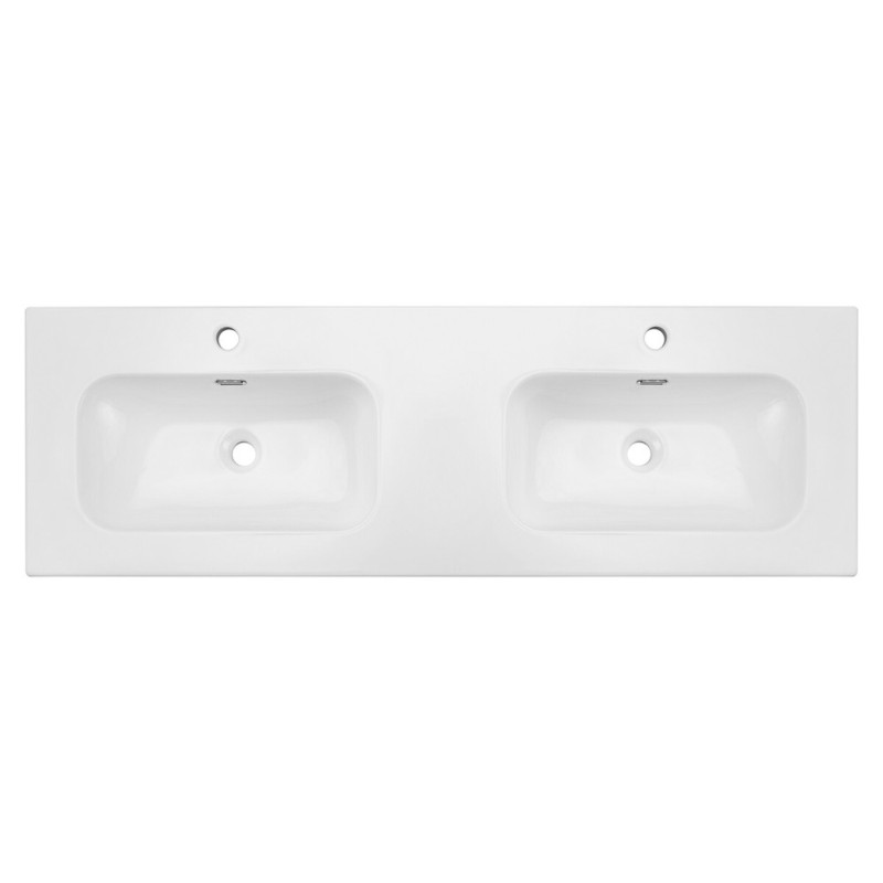 Lavoar cu 2 cuve Fly, ceramica, alb lucios, L.140 cm, FLY 140D DP ( E-8073-140D )