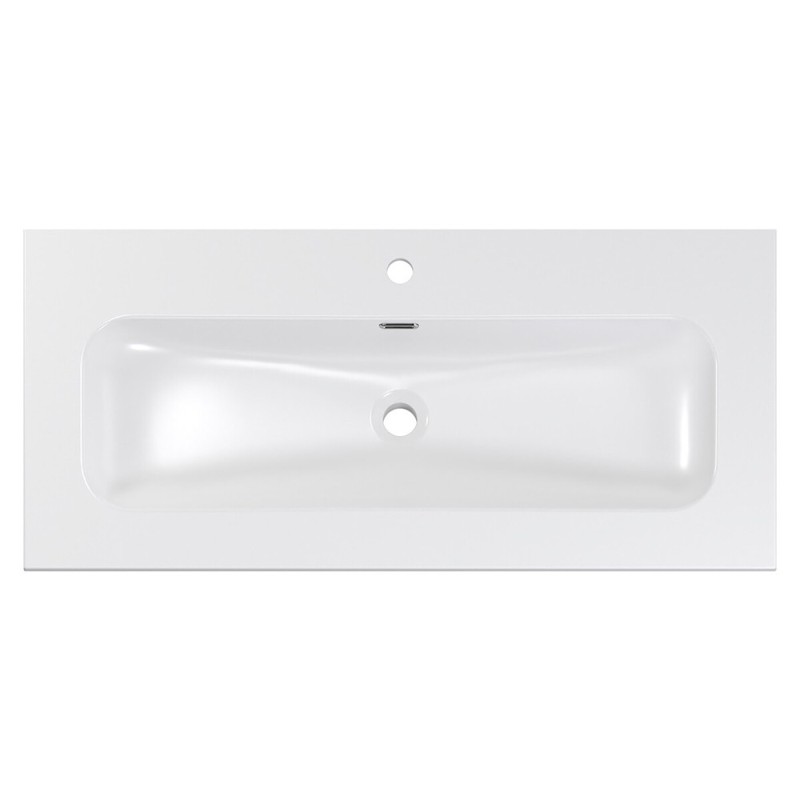 Lavoar cu o singura cuva Fly, ceramica, alb lucios, L.100 cm, FLY WHITE GLOSS UM 100-46 DP ( E-8073-100 )