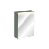 Dulap cu oglinda suspendat Sombra Green, iluminare LED, PAL melaminat, verde olive, sticla, 2 usi, L.60 cm, GREEN UN 84-60-2D