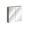Dulap cu oglinda suspendat Sombra Green, iluminare LED, PAL melaminat, verde olive, sticla, 2 usi, L.80 cm, GREEN UN 84-80-2D