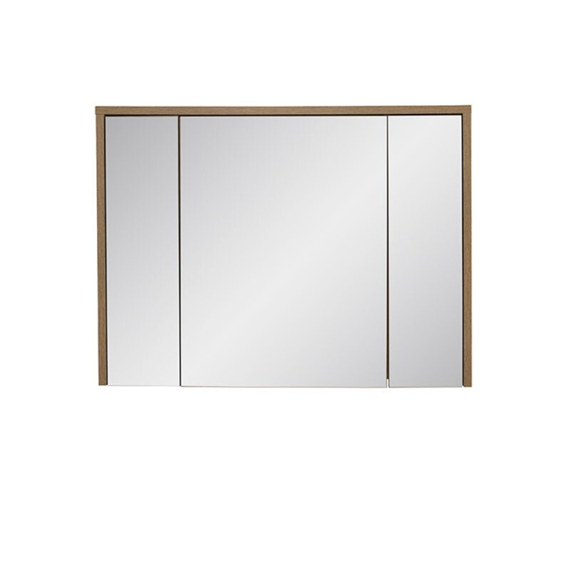 Dulap cu oglinda Hampton, MDF, PAL melaminat, stejar, 3 usi, L.100 cm, HAMPTON CONCRETE 84-100 FSC