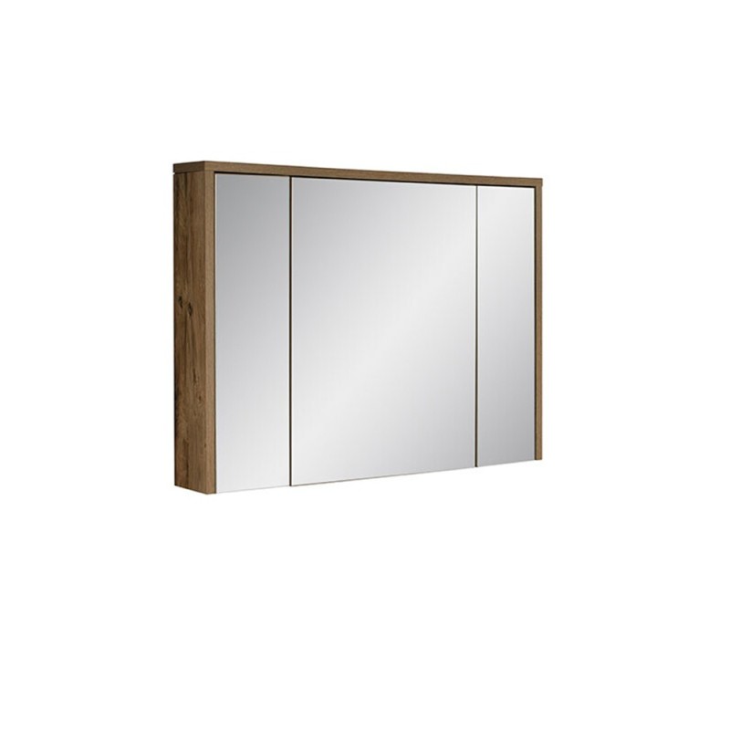 Dulap cu oglinda Hampton, MDF, PAL melaminat, stejar, 3 usi, L.100 cm, HAMPTON CONCRETE 84-100 FSC