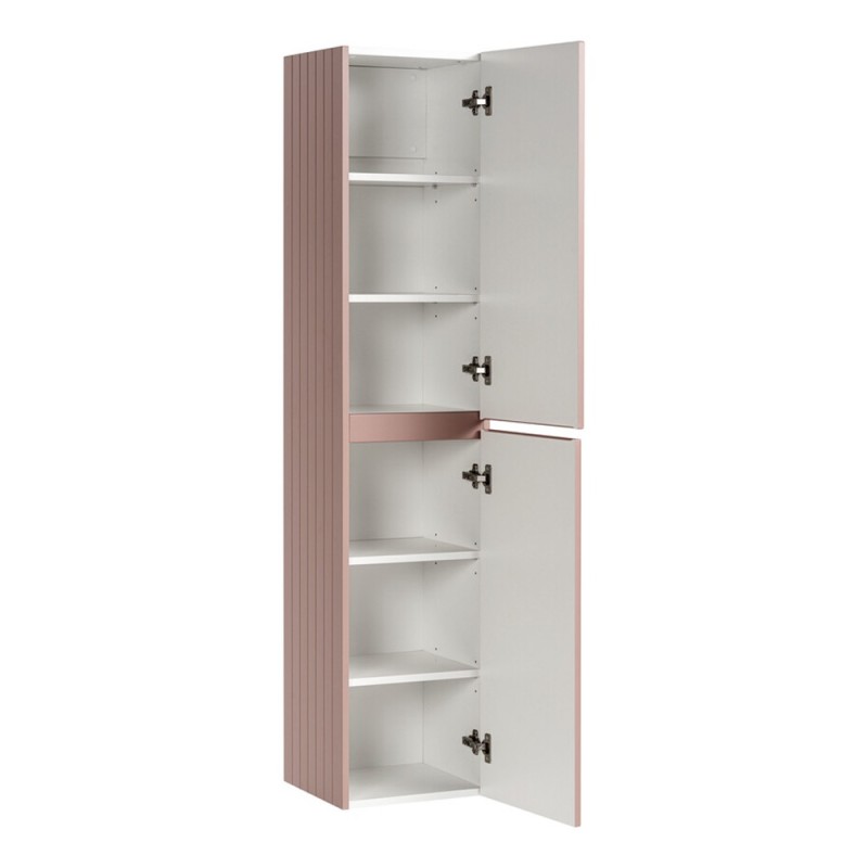 Dulap inalt Iconic Rose, MDF, folie PVC, roz antic, 2 usi, H.160 cm, ICONIC ROSE 80-01-E-2D