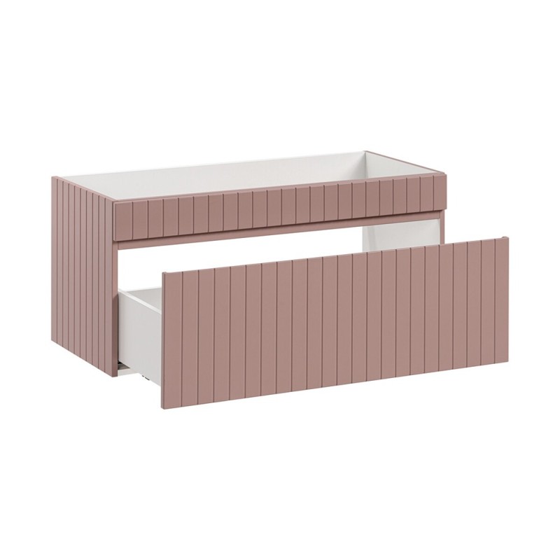 Dulap lavoar Iconic Rose, MDF, folie PVC, roz antic, 1 sertar, L.100 cm, ICONIC ROSE 82-100-E-1S