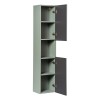 Dulap inalt Line Reed Green, MDF, PAL melaminat, verde, 2 usi, H.140 cm, LINE REED GREEN D 80-03-2D
