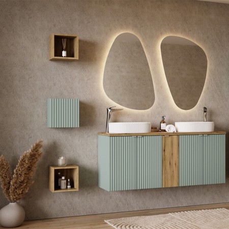 Dulap suspendat Line Reed Green Qubik, MDF, PAL melaminat, verde, 1 usa, 30X30 cm, LINE REED GREEN D 83-30-1DQ