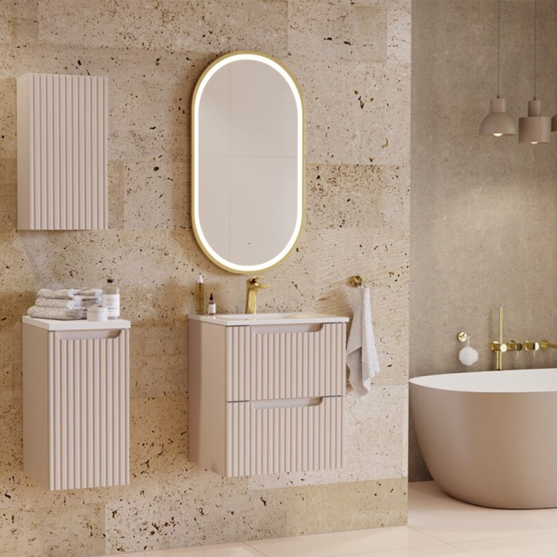 Oglinda de baie Comad Lustro Apollo, metal, sticla, aurie, LED, 30W, alb cald 3000K, IP44, LUSTRO APOLLO 2 900X700